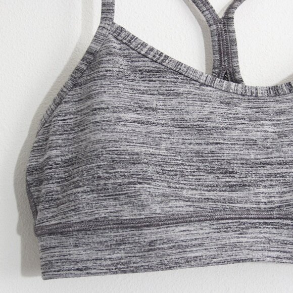 Lululemon Flow Y Bra IV Mesh Racerback Gray Black Heathered Size 6 - Picture 3 of 11